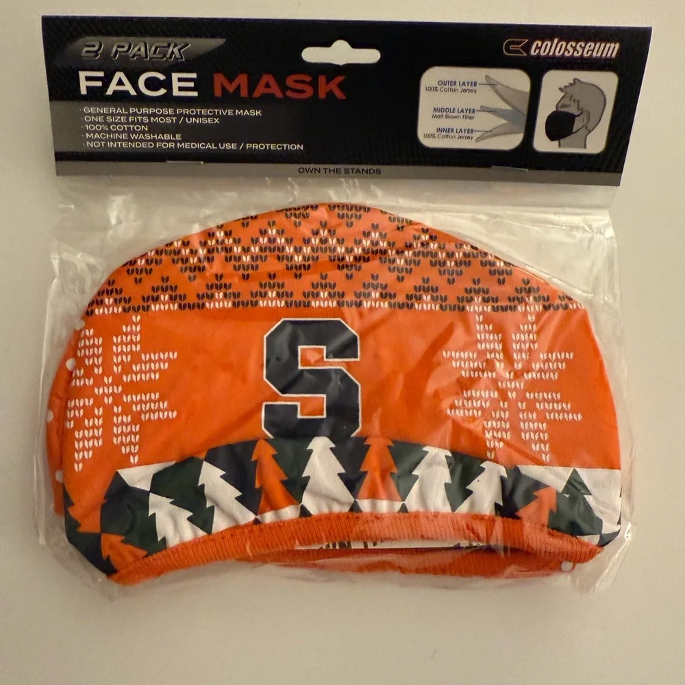Syracuse 2 pk cloth face mask new